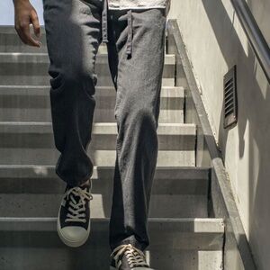 Outerknown Verano beach pant L grey hemp organic cotton pull on drawstring pants